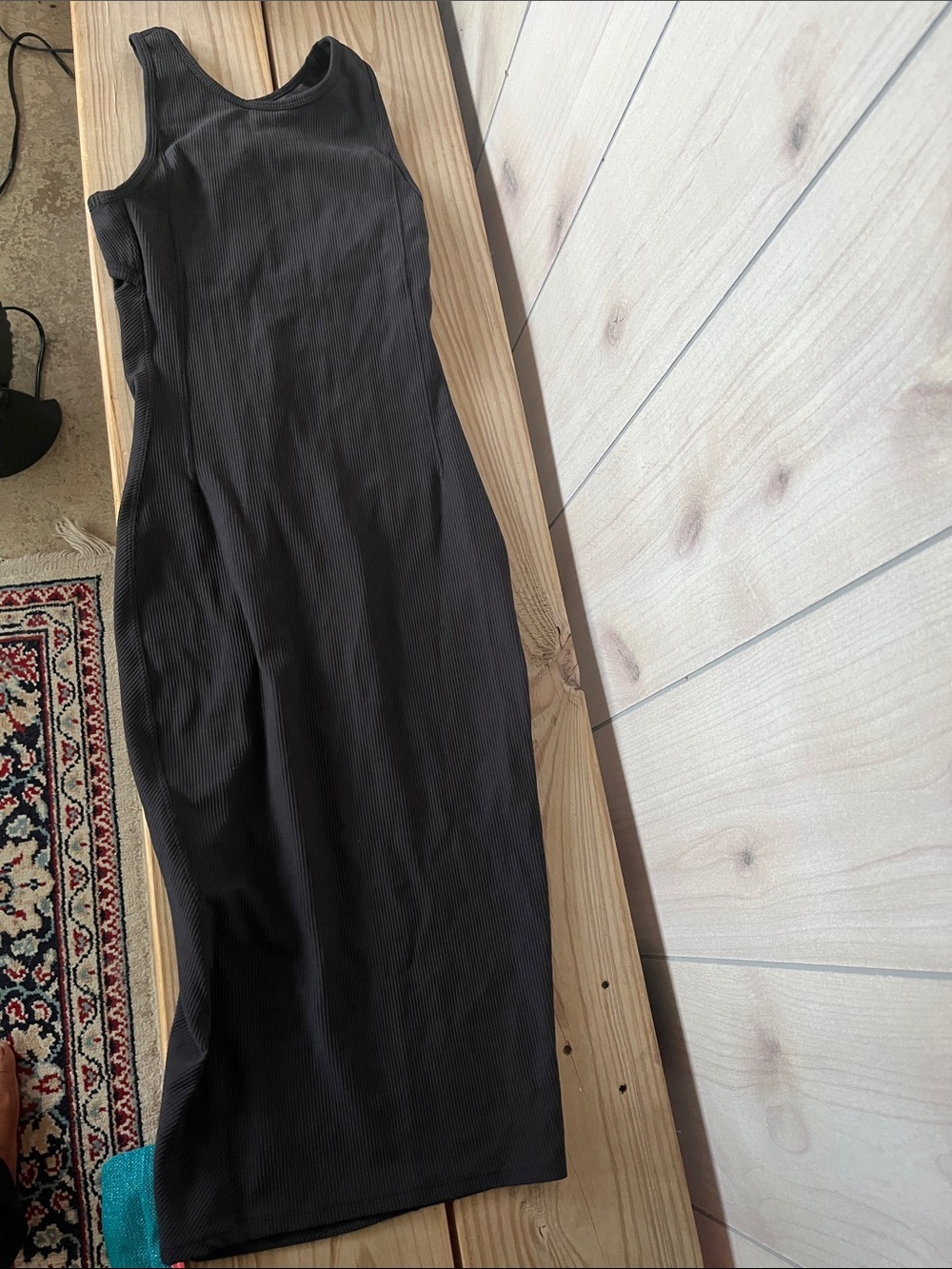 lululemon athletica Black Ribbed Tank Dress